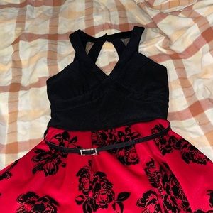 Red and black dress